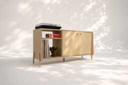 Shinjuku - Record Vinyl Cabinet & Turntable Stand, Player Stand With Doors - thumbnail 1