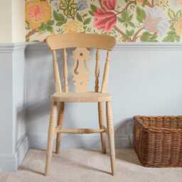 Farmhouse Fiddle Back 100% Solid Wood Kitchen Dining Chair - thumbnail 4