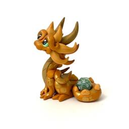 Gildor - Polymer Clay Dragon Dice Holder Shades Of Gold - thumbnail 3