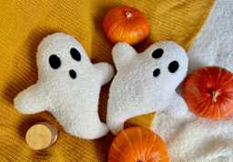 Plush Ghost Pillow - Halloween Pillows - Ivory Decor Gift - thumbnail 1