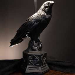 The Raven Lamp - Gothic Homeware, Hand-Painted Black Finish - thumbnail 3