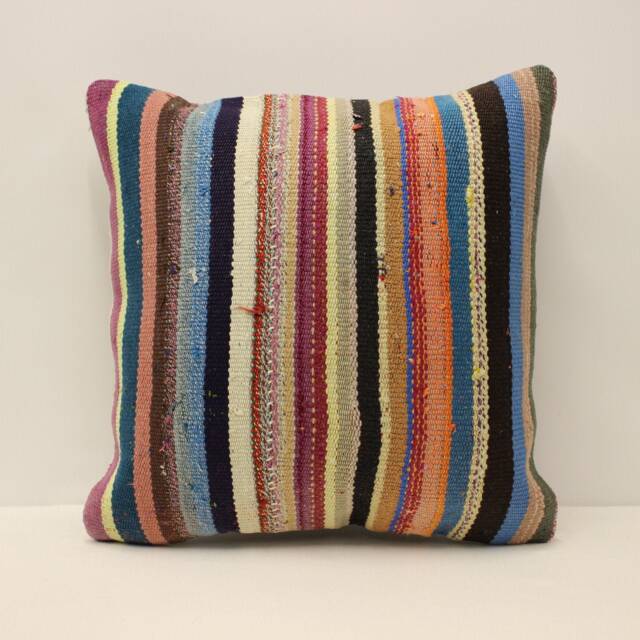 Turkish Kilim Pillow Cover 18x18 in 45x45 cm Throw Case Decorative Mudcloth 4Kbf-715 - image 1
