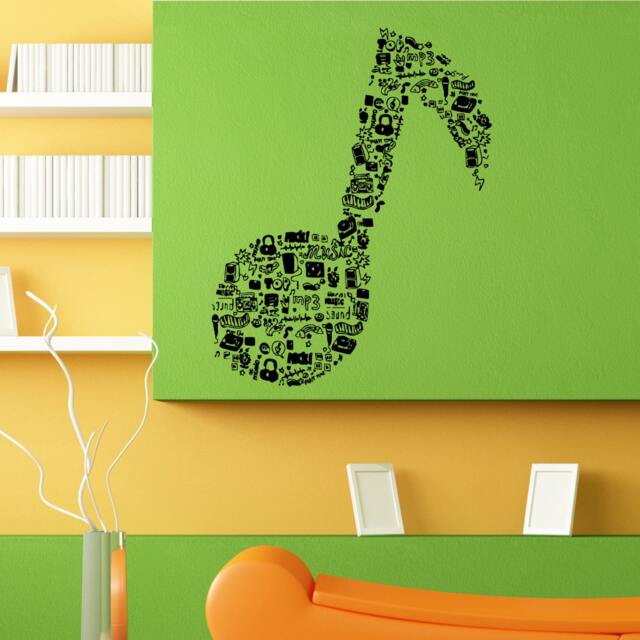 Music Note Theme Wall Sticker Vinyl Mural Decal Home House Apartment Art Decor Free Shipping L095 - image 1