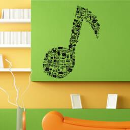 Music Note Theme Wall Sticker Vinyl Mural Decal Home House Apartment Art Decor Free Shipping L095 - thumbnail 1