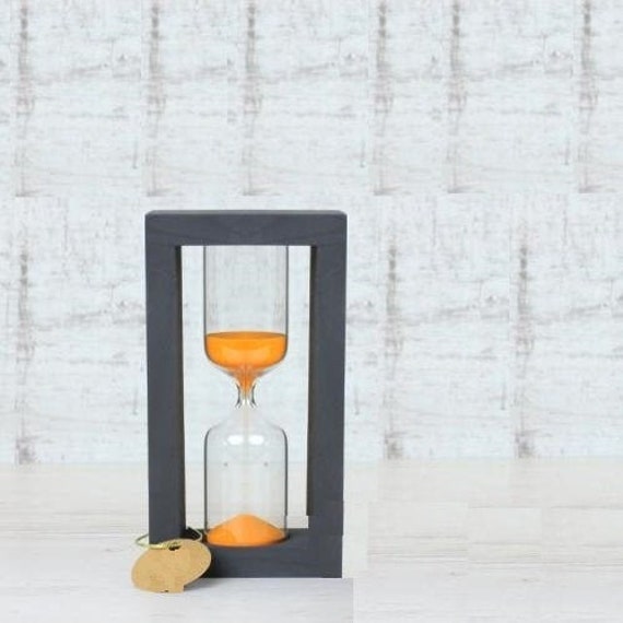 Sand Timer, Hourglass Hourglass, Clock, Wooden Black & White Decor - image 1
