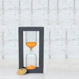 Sand Timer, Hourglass Hourglass, Clock, Wooden Black & White Decor - thumbnail 1