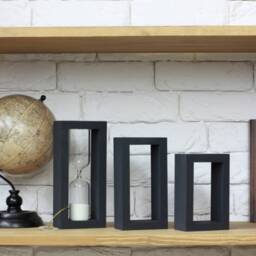 Sand Timer, Hourglass Hourglass, Clock, Wooden Black & White Decor - thumbnail 2