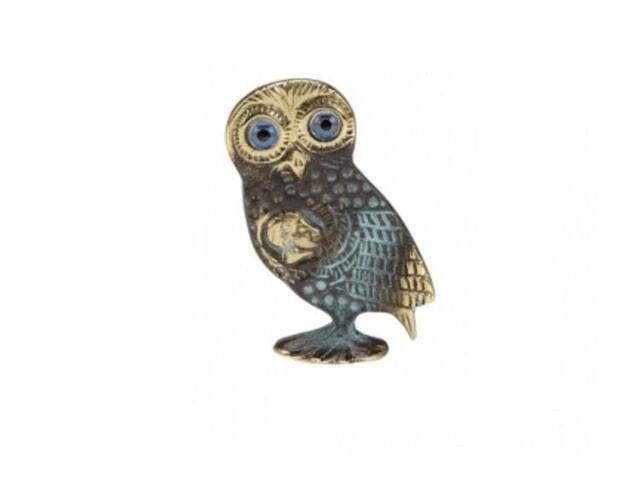Brass Owl Statue, Athena Figurine, Greek Mythology Decor, Handmade Bronze Sculpture, Symbol Of Wisdom Gift - image 1