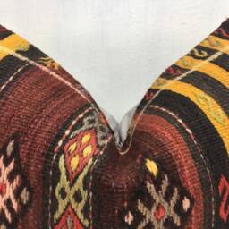 Vintage Turkish Kilim Pillow Cover, Ethnic Lumbar Cushion - 16x24 - thumbnail 2