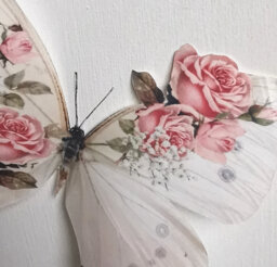 Shabby Chic Rose Butterfly Decals 3D Wall Art, Set Of 4 - thumbnail 1