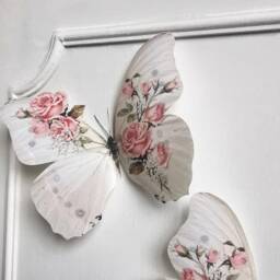 Shabby Chic Rose Butterfly Decals 3D Wall Art, Set Of 4 - thumbnail 2