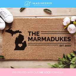 Custom Michigan State Map - Personalized Doormat Home Us New House Decor Gift Usa Rug - thumbnail 1