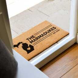Custom Michigan State Map - Personalized Doormat Home Us New House Decor Gift Usa Rug - thumbnail 2