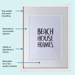A4 White Wood Grain Frame - Picture Photo Handmade in UK Plastic Free High Quality Mounted Option - thumbnail 3