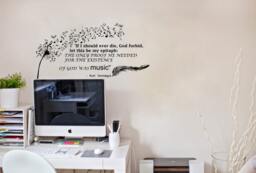 Wall Decals Quote Kurt Vonnegut Dandelion Feather Music Notes Home Vinyl Decal Sticker Kids Nursery Baby Room Decor V72 - thumbnail 1