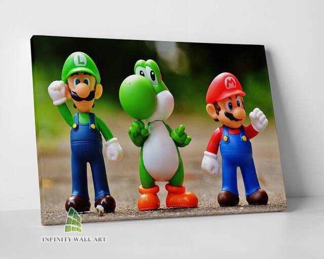 Super Mario & Luigi Bros Yoshi Canvas Art Wall Children Kids Gaming Print Picture Home Decor -C744 - image 1
