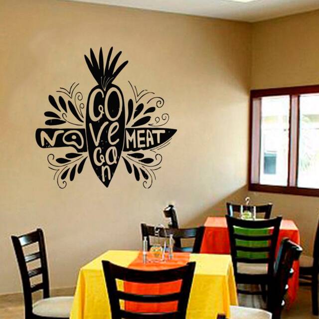 Vegan Restaurant Wall Decal Go Leaf Sticker 1852 - image 1