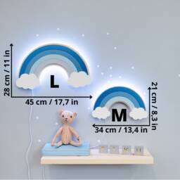 Rainbow Lamp Set Wooden Nursery Night Light With Remote - thumbnail 4