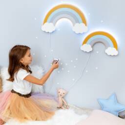 Rainbow Lamp Set Wooden Nursery Night Light With Remote