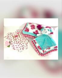 Betsey Johnson Vintage Rose Crochet Baby Blanket & Puppy Lovey Set - thumbnail 1