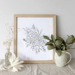 Peony Botanical Print/Botanical Illustration/Boho Art Print/Peonies Art/Nursery Decor/Wall Art/Gallery Art/Office Wall Decor - thumbnail 3
