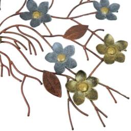 Metal Flower Tree Wall Art Ornament - Cherry/Apple Blossom Metallic - thumbnail 3