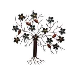 Metal Flower Tree Wall Art Ornament - Cherry/Apple Blossom Metallic - thumbnail 1