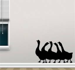 Gaggle Of Geese Vinyl Wall Art, Decal, Sticker, Transfer, Mural, Decor, Rent Friendly, Interior, Exterior, Full Removable, - 0068 - thumbnail 1