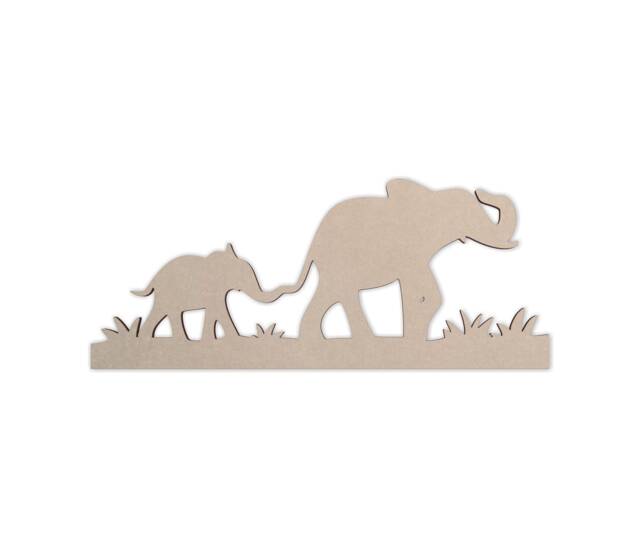 Unfinished Wooden Elephant Shape Safari Nursery Wall Decor - image 1