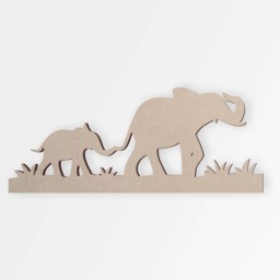 Unfinished Wooden Elephant Shape Safari Nursery Wall Decor - thumbnail 3