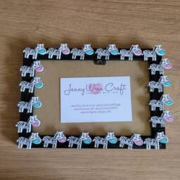 Colourful Cartoon Wooden Zebra Button Photo Frame 4 X 6 Inches - thumbnail 4
