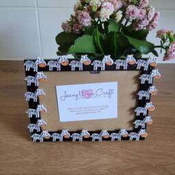 Colourful Cartoon Wooden Zebra Button Photo Frame 4 X 6 Inches - thumbnail 3