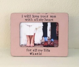 Mother Of The Groom Picture Frame Gift From Bride I Will Love Your Son With All My Heart For Life - Flowers in December Design Studio - thumbnail 1