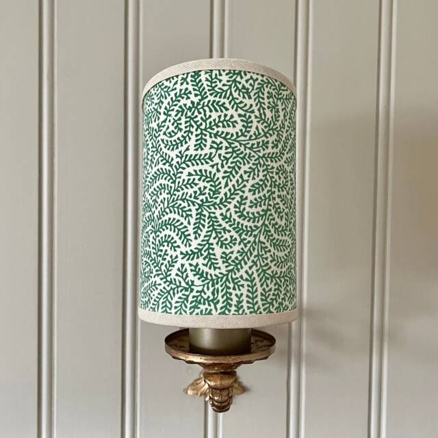 Soane Coral Green - Handmade, Candle Clip Half Shield Lampshade For Wall Lights - image 1