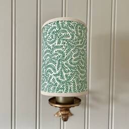 Soane Coral Green - Handmade, Candle Clip Half Shield Lampshade For Wall Lights - thumbnail 2