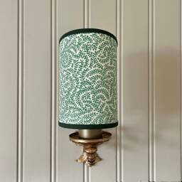 Soane Coral Green - Handmade, Candle Clip Half Shield Lampshade For Wall Lights - thumbnail 1