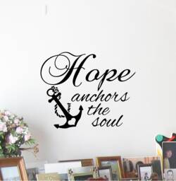 Hope Anchors The Soul Vinyl Wall Decal Religious Home Decor - thumbnail 1