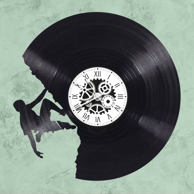 33 Rpm Vinyl Record Clock With Climbing, Sport, Rock Climbing, Nature, Theme - image 1