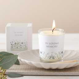 In Loving Memory Votive Candle Sympathy Gift - 90Ml, Botanical Eucalyptus Design, Funeral Favour, Memorial - thumbnail 2