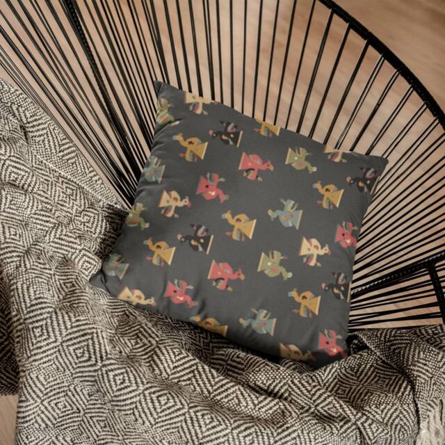 Paracas Birds Pillow Gray South American Weaving Design - image 1