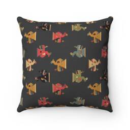 Paracas Birds Pillow Gray South American Weaving Design - thumbnail 3