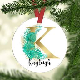 Personalised Initial Christmas Ornament Boho Tropical Ornament - thumbnail 2
