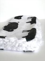 Cuddle Blanket, Buffalo Minky Blankie, Lovey, Baby Black & White New Gift, Gift - thumbnail 1
