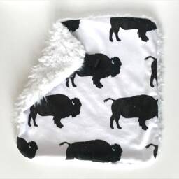 Cuddle Blanket, Buffalo Minky Blankie, Lovey, Baby Black & White New Gift, Gift - thumbnail 2