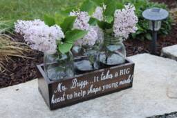 Planter Box Succulent Rustic Flower Pot Window Wooden Teacher Gifts Appreciation Gift For Her Mom - thumbnail 1
