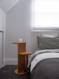Solid Wood Two-Tier Side Table Mid-Century Modern Japandi Coffee Table