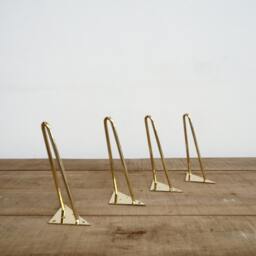 "6"" Brass Hairpin Table Legs - Height 4"" To 10" - thumbnail 2