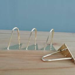 "6"" Brass Hairpin Table Legs - Height 4"" To 10" - thumbnail 4