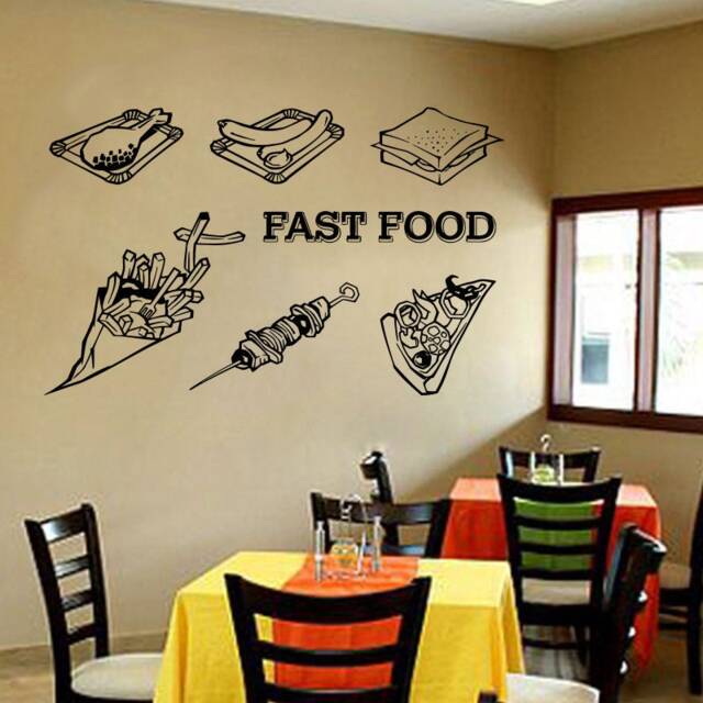 Burger Vinyl Wall Decal Removable Restaurant Decor 1207 - image 1