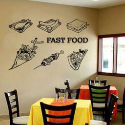 Burger Vinyl Wall Decal Removable Restaurant Decor 1207 - thumbnail 1